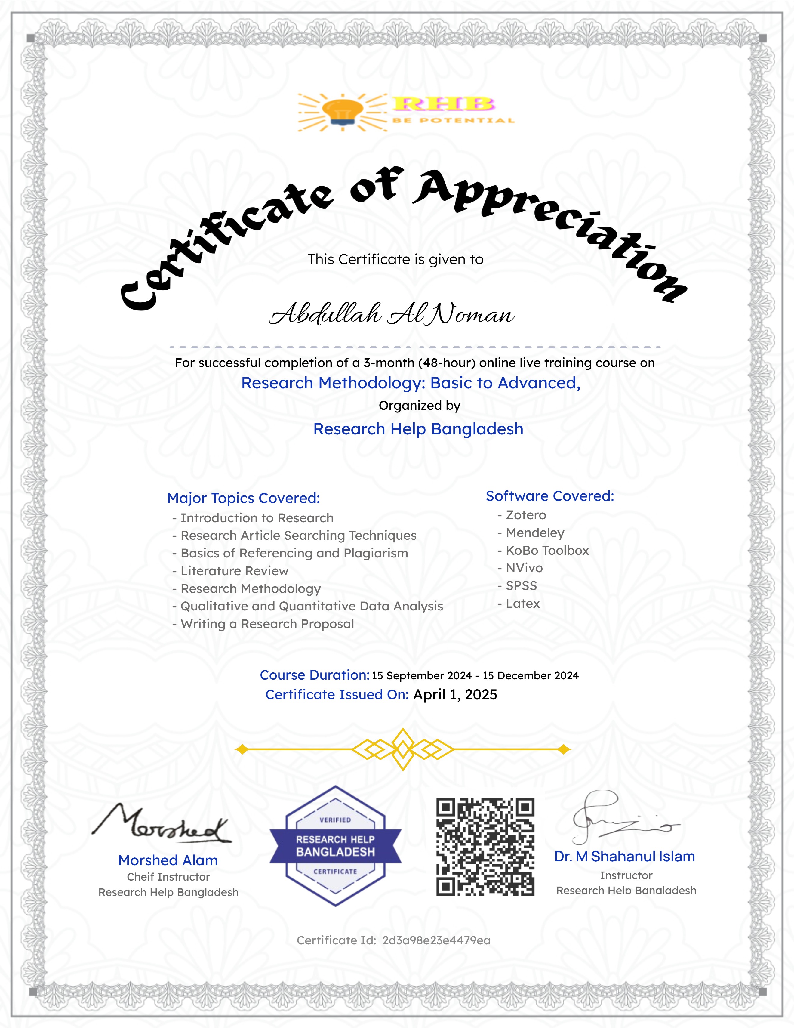 Research Course: Beginning to Advance (Batch-28)