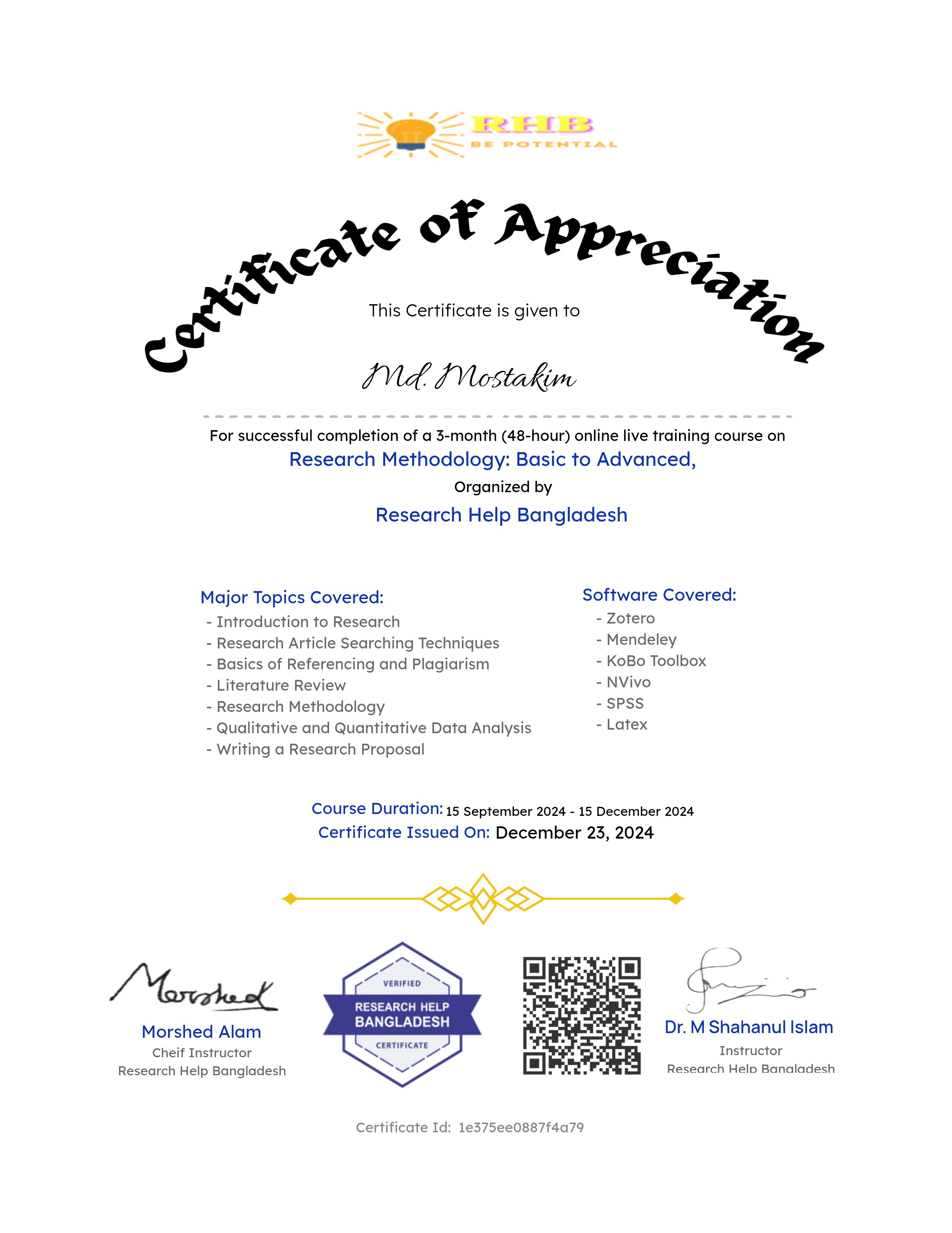 Research Course: Beginning to Advance (Batch-28)