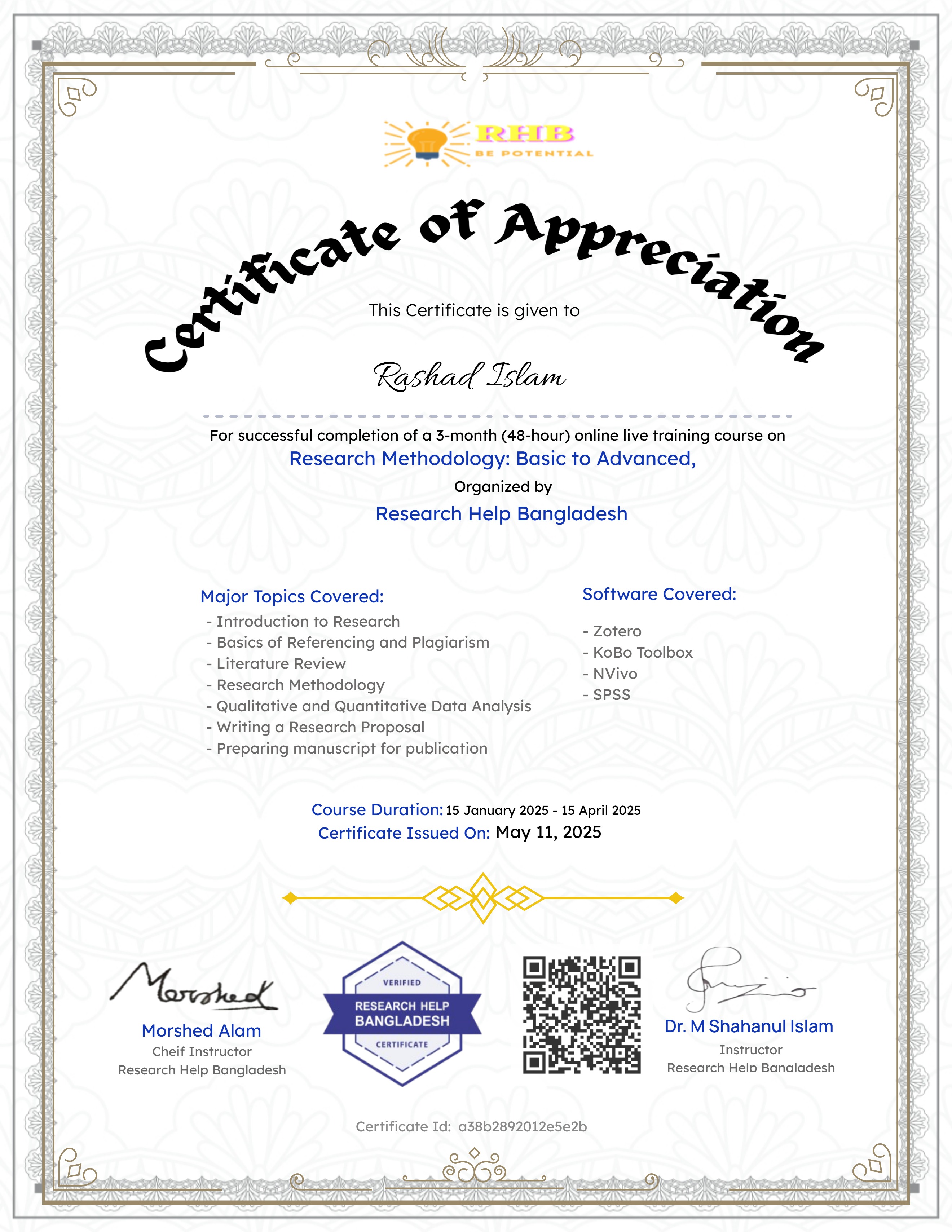 Research Course: Beginning to Advance (Batch-29)