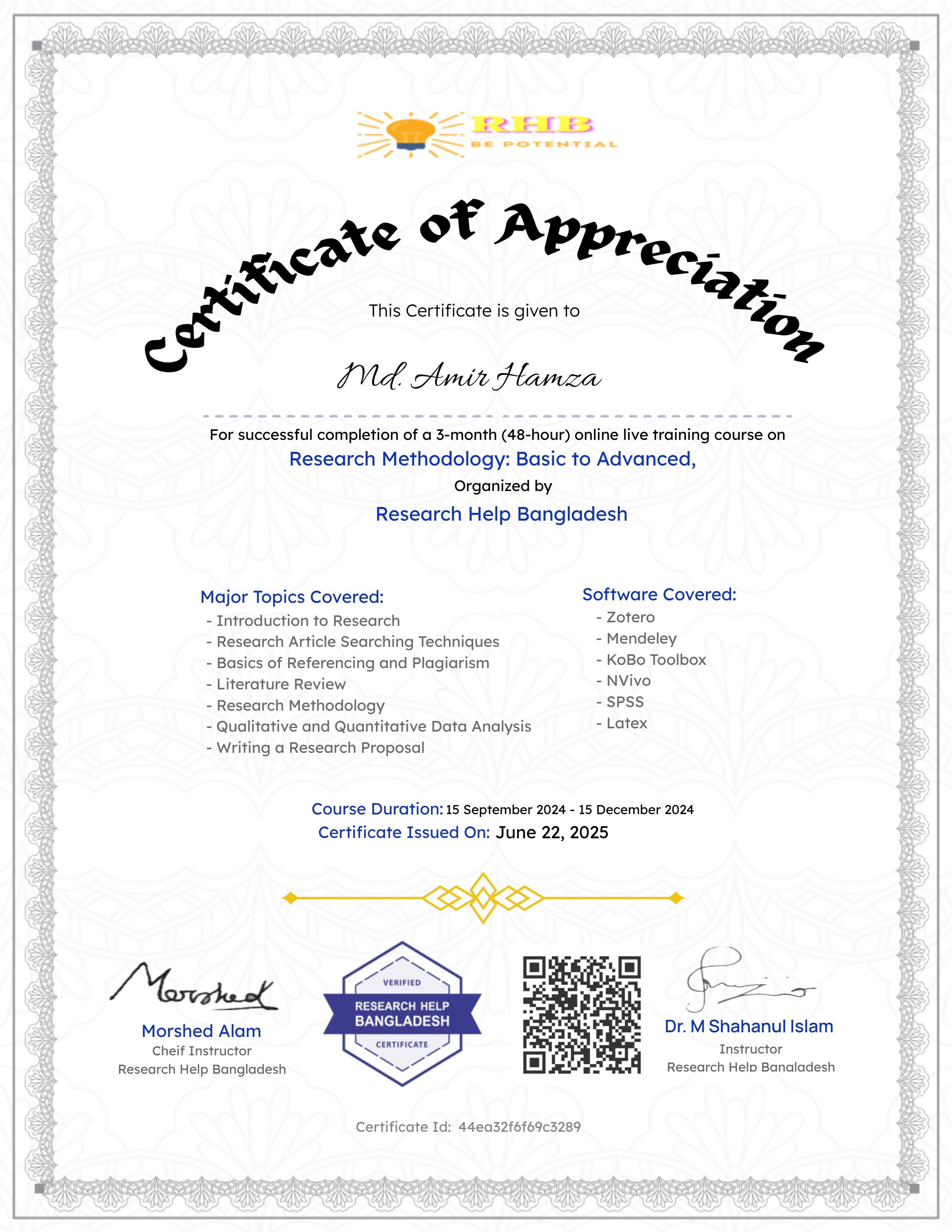 Research Course: Beginning to Advance (Batch-28)